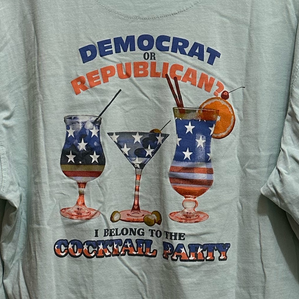 Men's Joe Marlin "Democrat or Republican I Belong to the Cocktail Party" T-Shirt